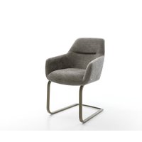Freischwinger Pejo-Flex Bouclé Soft Schlamm Freischwinger flach Effektfinish Titan Taschenfederkern