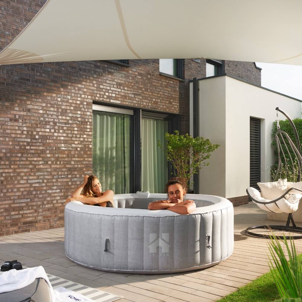 Outdoor Whirlpool SPLASH inkl. Abdeckung - Ø208 cm 6 Personen Beton – Bild 4