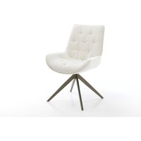 Drehstuhl Taimi-Flex Bouclé Soft Beige Kreuzgestell breit Effektfinish Titan 360 drehbar Wippfunktion