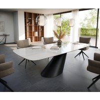 Esstisch Edge Boot 260x120 cm Keramik Onyx Champagne Cono Metall Schwarz