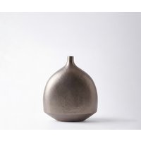 Vase Gutta B27 x T12 x H31 cm Aluminium Hämatit Gegossen