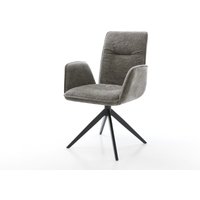 Drehstuhl Vinja-Flex Bouclé Soft Schlamm Kreuzgestell breit Schwarz 360 drehbar Wippfunktion