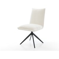 Drehstuhl Lelio-Flex Bouclé Soft Beige Kreuzgestell breit Schwarz 360 drehbar Wippfunktion Taschenfederkern