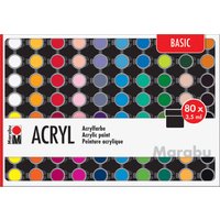 Marabu Acrylfarben-Set, BASIC, 80 x 3,5 ml