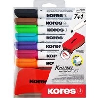 Kores Whiteboard-Marker Set, 7 Marker Tafellöscher