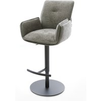 Barstuhl Nela-Flex Bouclé Soft Schlamm Drehfuß höhenverstellbar Metall Schwarz – Bild 2