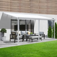Terrassenüberdachung SOLIS - 496 / 503 x 300 / 303 x 278 / 226 cm Weiß – Bild 2