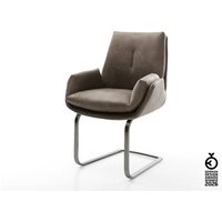Freischwinger Clea-Flex Mikrofaser Taupe Vintage Freischwinger flach Graphit