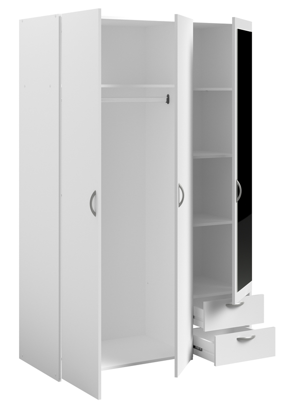 Parisot Kinder-Drehtürenschrank Daily 4 120 x 185 cm weiß – Bild 3