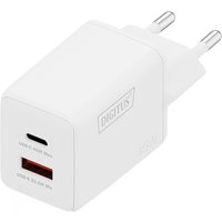 DIGITUS USB-Steckdosenadapter GaN Charger, 1x USB-C/1x USB-A