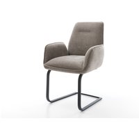 Freischwinger Zoa-Flex Strukturstoff Soft Taupe Freischwinger flach Schwarz Taschenfederkern – Bild 2