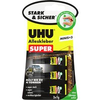 UHU Alleskleber SUPER MINIS, 3 Tuben à 1 g, auf Blister – Bild 2