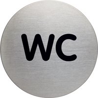 DURABLE Piktogramm, WC, Durchmesser: 83 mm, silber