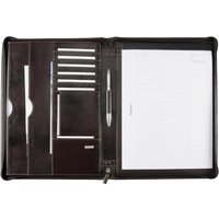 Alassio Schreibmappe, MONACO, A4, Leder, dunkelbraun