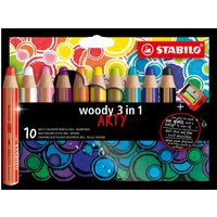 STABILO Multitalentstift woody 3 in 1, 10er Kartonetui ARTY
