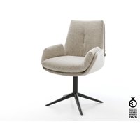 Drehstuhl Clea-Flex Webstoff Soft Beige Fußkreuz Schwarz 360 drehbar Wippfunktion