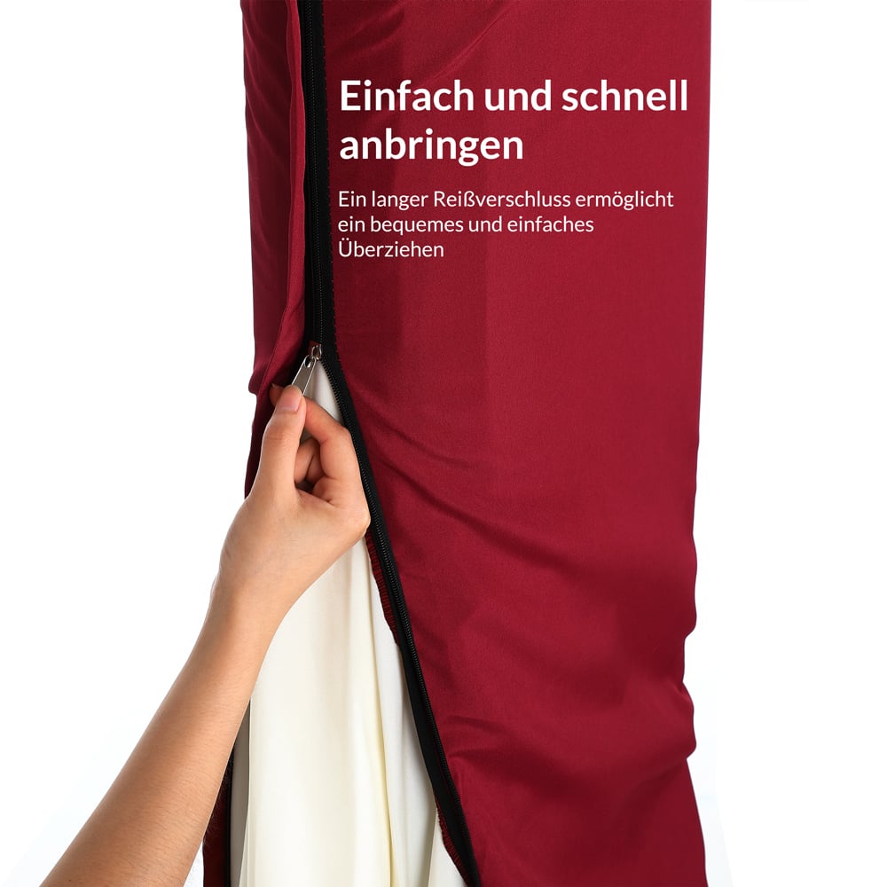 Deuba Abdeckung Ampelschirm Sonnenschirm Rot 3m – Bild 3