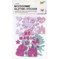 folia Moosgummi Glitter-Sticker, Unicorn – Bild 2