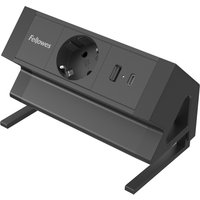 Fellowes Tisch-Steckdosenleiste Power Desk, Typ F, schwarz