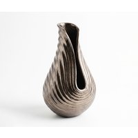Vase Helixa B20 x T21 x H35 cm Aluminium Mokka Bronze Gegossen