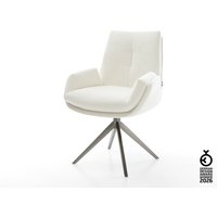 Drehstuhl Clea-Flex Bouclé Soft Beige Kreuzgestell breit Graphit 360 drehbar Wippfunktion