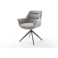 Drehstuhl Kaira-Flex Strukturstoff Soft Grau Kreuzgestell breit Effektfinish Titan 360 drehbar Wippfunktion