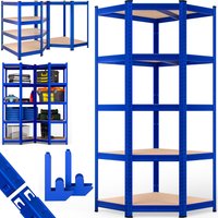 monzana Schwerlasteckregal Blau 180x70x40cm verzinkt 875kg – Bild 2
