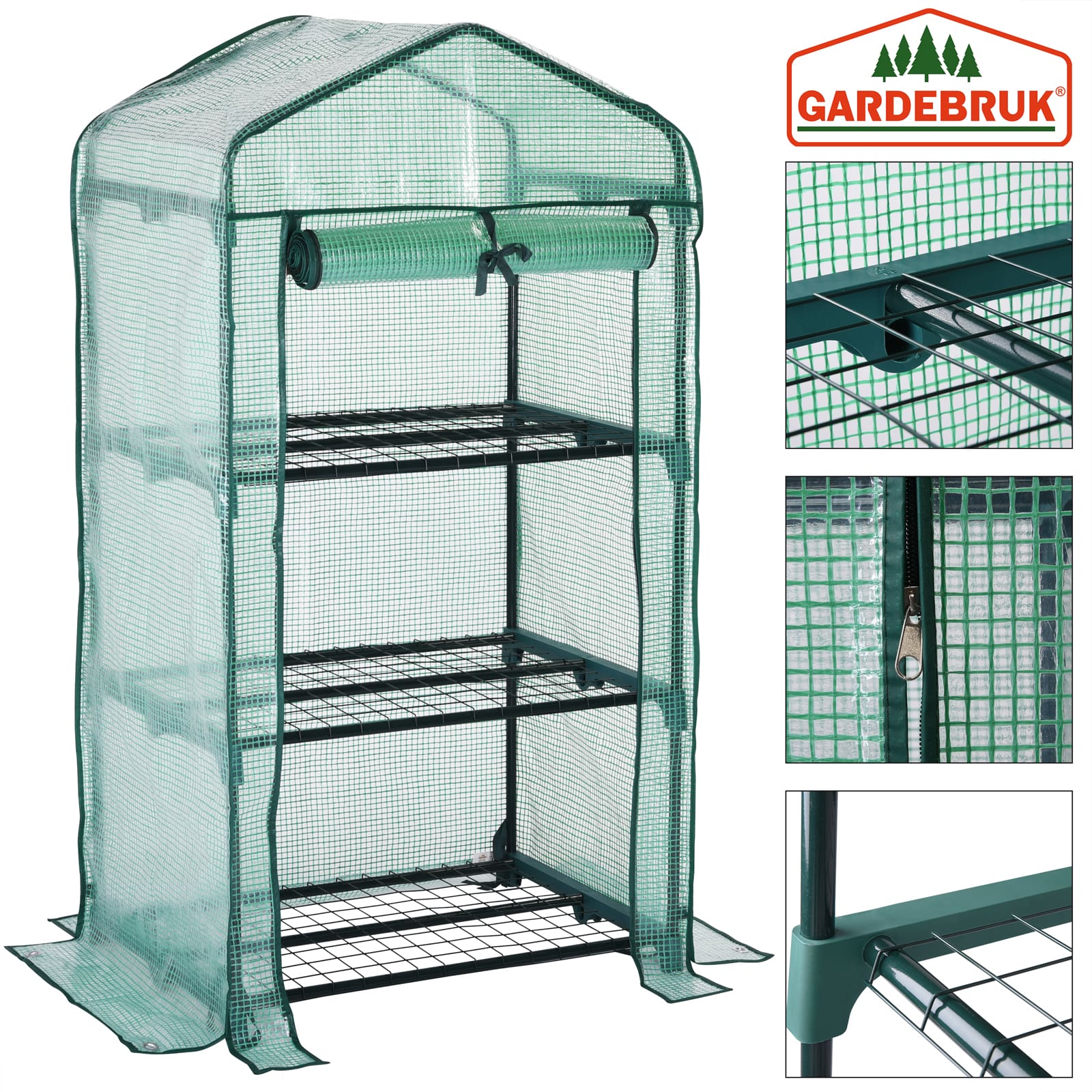 Gardebruk Foliengewächshaus 126x49x69cm – Bild 3