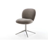 Drehstuhl Nube-Flex Strukturstoff Soft Taupe Fußkreuz Edelstahl 360 drehbar Wippfunktion Taschenfederkern
