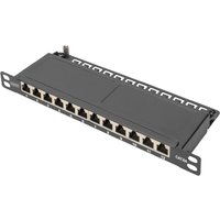DIGITUS 10, Patch Panel Kat.6A, 0,5 HE, geschirmt, schwarz