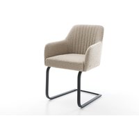 Freischwinger Greg-Flex Bouclé Schlamm Freischwinger flach Schwarz Taschenfederkern
