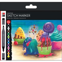 Marabu Sketch-Marker Graphix, SUGARHOLIC, 12er Etui – Bild 2