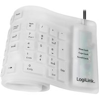 LogiLink Flexible Silikon-Tastatur, kabelgebunden, weiß