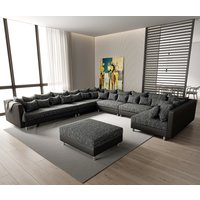 DELIFE Clovis XXL Ecksofa Schwarz