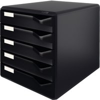 LEITZ Schubladenbox Post-Set, 5 Schübe, schwarz