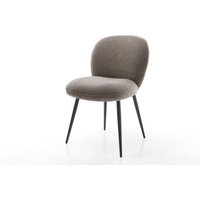Esszimmerstuhl Nube-Flex Strukturstoff Soft Taupe 4-Fuß konisch Schwarz Taschenfederkern – Bild 2