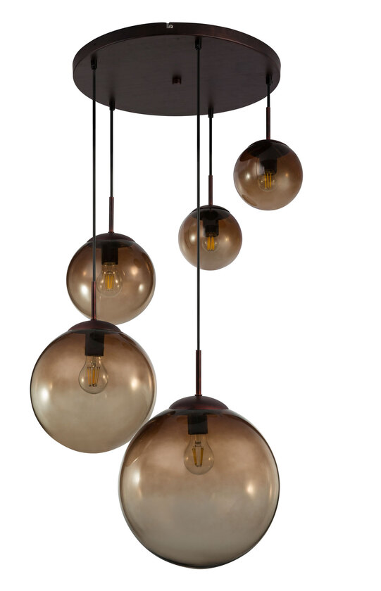 VARUS Pendellampe braun 15865-5, D/H: 65 x 150 cm, Glas, Metall – Bild 4