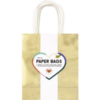 folia Papier-Tragetaschen GOLD GLÄNZEND, Größe: M