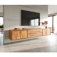 Lowboard Live-Edge 300 cm Akazie Natur 4 Türen 2 Schübe schwebend