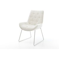 Esszimmerstuhl Taimi-Flex Bouclé Soft Beige Kufengestell Edelstahl