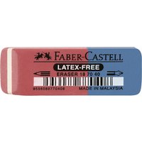 FABER-CASTELL Kautschuk-Kombi-Radierer 7070-40, rot / blau