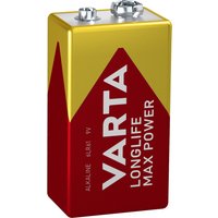 VARTA Alkaline Batterie Longlife Max Power, E-Block (9V)