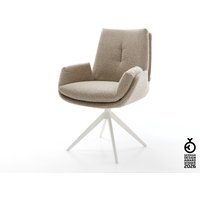 Drehstuhl Clea-Flex Bouclé Schlamm Kreuzgestell breit Weiß 360 drehbar Wippfunktion – Bild 2