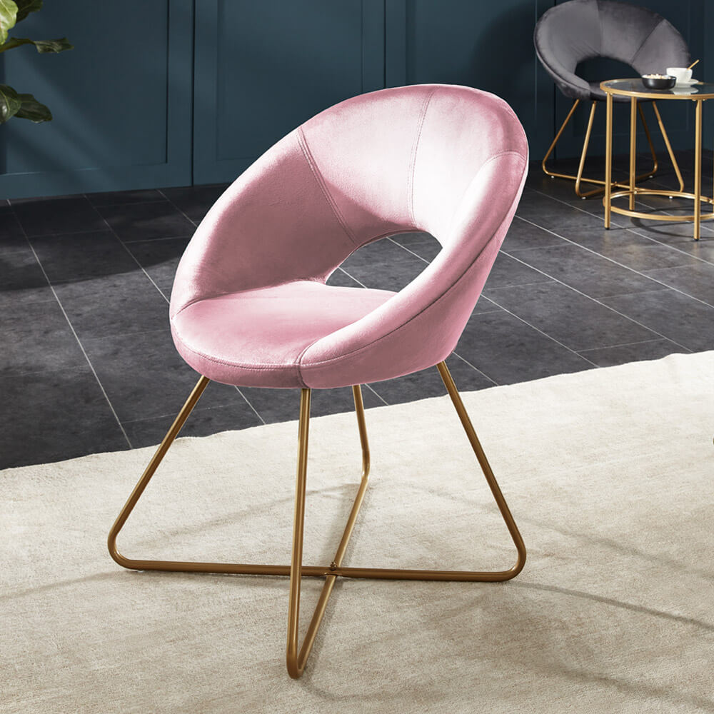 Home Deluxe 4058166184573 Samtstuhl Rosa – Bild 3