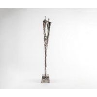 Figur Gemini B22 x T22 x H166 cm Aluminium Platin Handgemacht