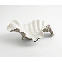 Schale Almira B49 x T45 x H18 cm Aluminium Platin Opal Handgemacht