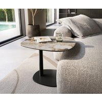 Beistelltisch Edge Boot 60x60 cm Keramik Patagonia Poliert Eleny Metall Schwarz – Bild 2