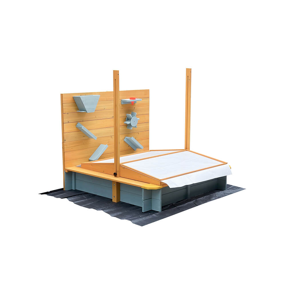 Sandkasten mit Überdachung SANDY - Holz/Grau – Bild 5