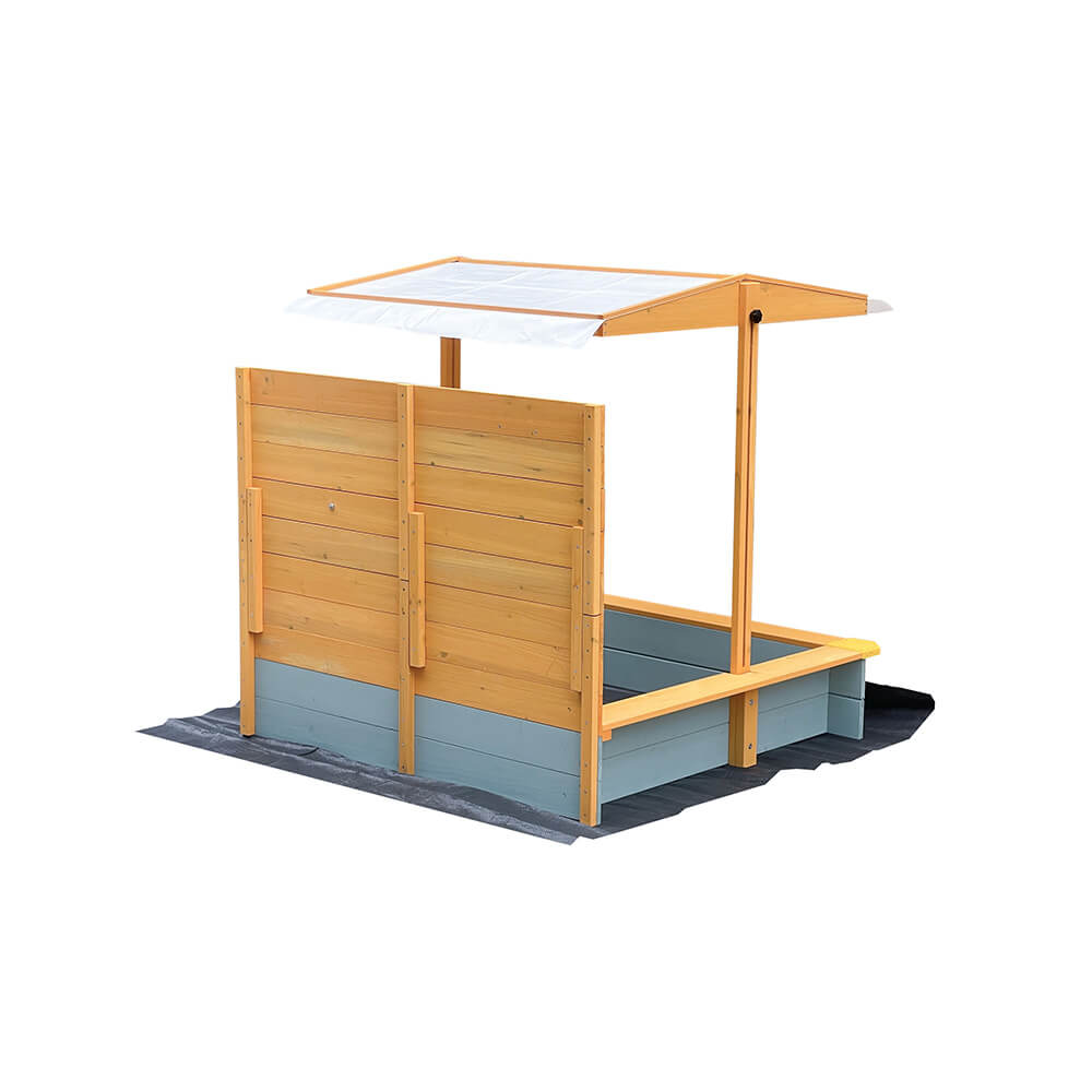 Sandkasten mit Überdachung SANDY - Holz/Grau – Bild 6