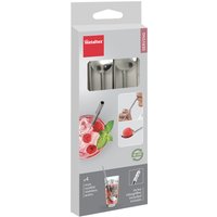 metaltex Cocktaillöffel / Trinkhalm, Edelstahl, 4er Set